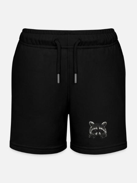 Waschbär - Kinder Organic Joggingshorts Mini Bolter von Stanley/Stella - Schwarz