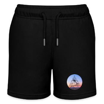 Tetrahedron circles - Kids Organic Sweat Shorts by Stanley/Stella - black - Front