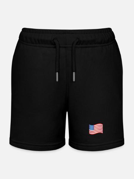 Drapeau américain - Short de jogging enfant bio Stanley/Stella - noir
