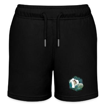 Élégante paire de cygnes aux motifs de rivière - Short de jogging enfant bio Stanley/Stella - noir - Devant