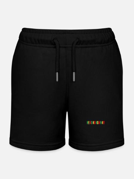 Reggae Color Block Logo - Kids Organic Sweat Shorts by Stanley/Stella - black