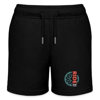 ride bike team club club logo symbol sprocket - Kids Organic Sweat Shorts by Stanley/Stella - black - Front