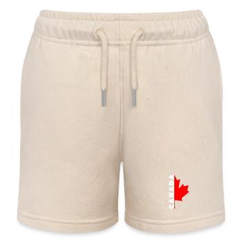 J'aime le design canadien avec feuille d'érable / cadeau - Short de jogging enfant bio Stanley/Stella - écru doux - Devant