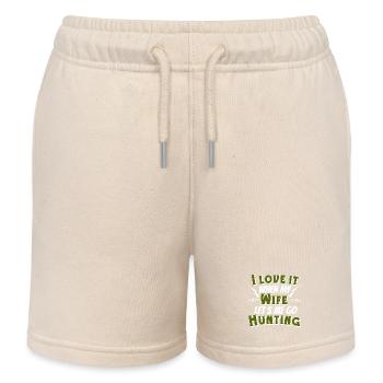 Hunter hunting - Kids Organic Sweat Shorts by Stanley/Stella - soft Ecru - Front