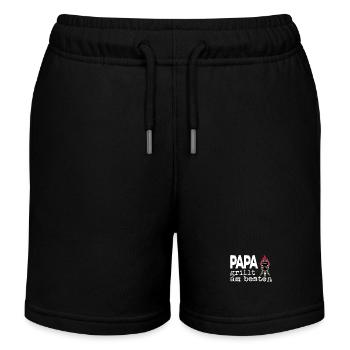 Papa grillt am besten - der beste Griller im Ort - Kinder Organic Joggingshorts Mini Bolter von Stanley/Stella - Schwarz - Vorne
