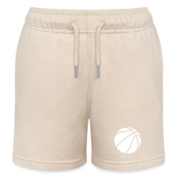 Logo de basket-ball blanc - Short de jogging enfant bio Stanley/Stella - écru doux - Devant