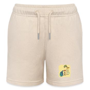 Bel oiseau, drôle, spécial, unique avec texte - Short de jogging enfant bio Stanley/Stella - écru doux - Devant