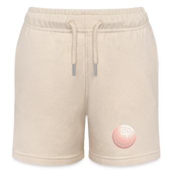 Motif Mandala Floral Pastel - Short de jogging enfant bio Stanley/Stella - écru doux - Devant