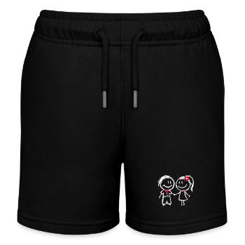 Pärchen Liebe Beziehung Romantik Valentinstag - Kinder Organic Joggingshorts Mini Bolter von Stanley/Stella - Schwarz - Vorne