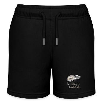 Lieblingsfrechdachs - Süßer Dachs Aquarell - Kinder Organic Joggingshorts Mini Bolter von Stanley/Stella - Schwarz - Vorne