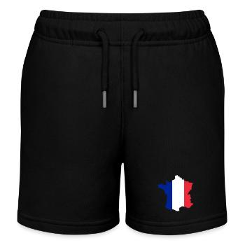 Drapeau de la carte de France ✅ Drapeau de la carte de France ✔ - Short de jogging enfant bio Stanley/Stella - noir - Devant