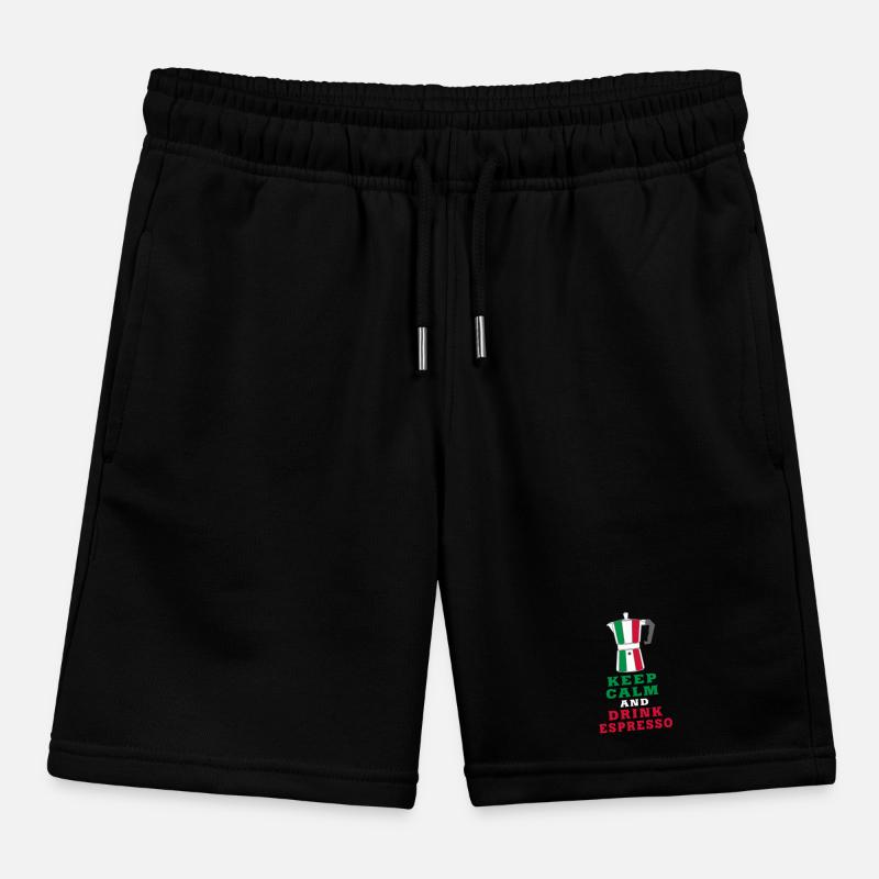 Keep Calm and Drink Espresso design / gift idea Kids Organic Sweat Shorts by Stanley/Stella