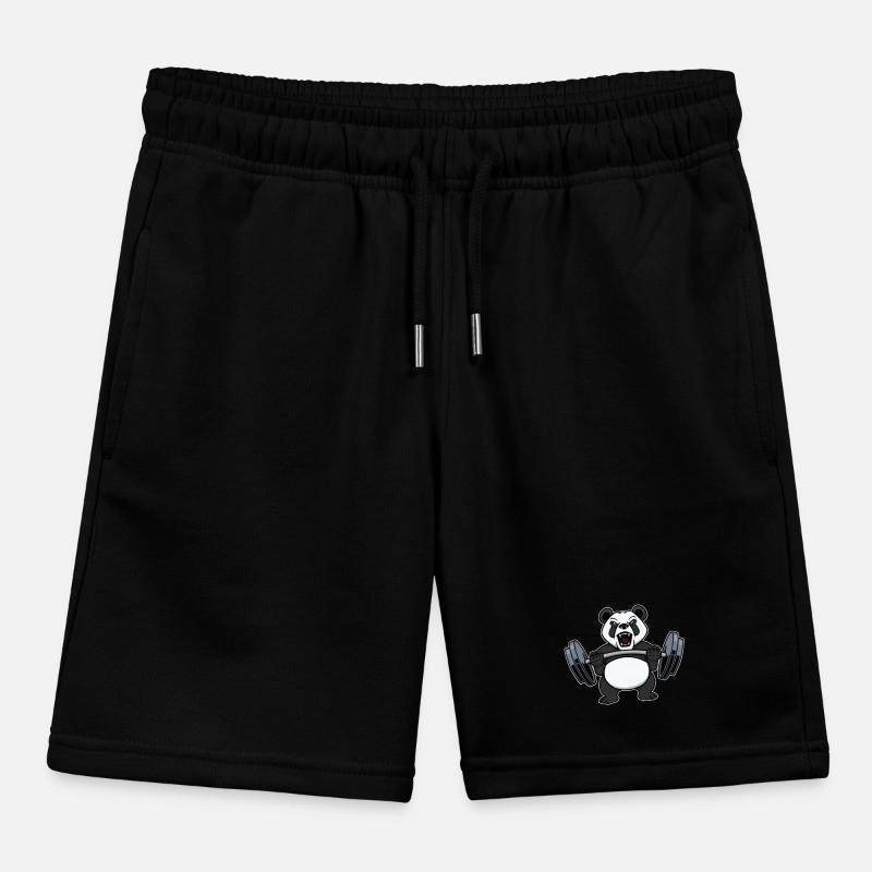 Weight lifting dumbbell workout gym workout Kids Organic Sweat Shorts by Stanley/Stella