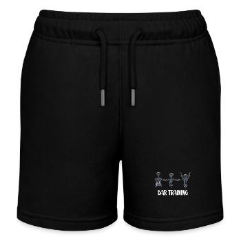 Funny Sayings Workout Gym Muscles Gym - Kids Organic Sweat Shorts by Stanley/Stella - black - Front
