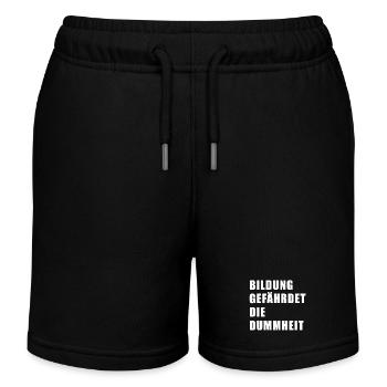 Bildung gefährdet die Dummheit - Kinder Organic Joggingshorts Mini Bolter von Stanley/Stella - Schwarz - Vorne