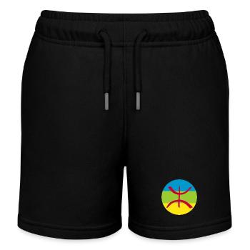 sticker berber flag roundel amazigh - Kids Organic Sweat Shorts by Stanley/Stella - black - Front