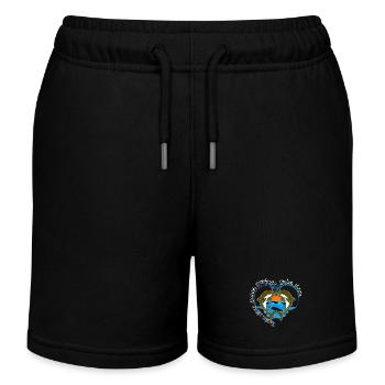 Delfin Meer Sonne Freiheit Liebe Herz - Kinder Organic Joggingshorts Mini Bolter von Stanley/Stella - Schwarz - Vorne