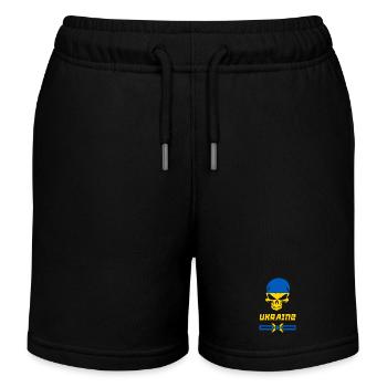 Ukraine Totenkopf Design / Geschenkidee - Kinder Organic Joggingshorts Mini Bolter von Stanley/Stella - Schwarz - Vorne