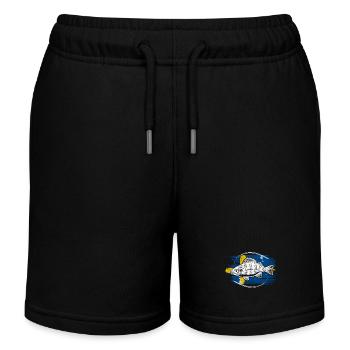 Schweden Angeln Barsch - Kinder Organic Joggingshorts Mini Bolter von Stanley/Stella - Schwarz - Vorne