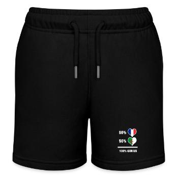 France et Algérie 100% génial / cadeau - Short de jogging enfant bio Stanley/Stella - noir - Devant