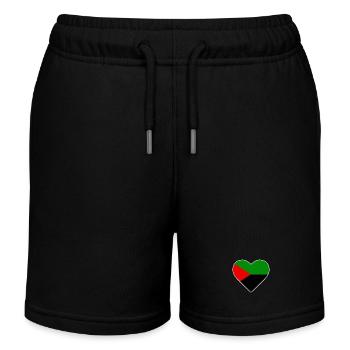 Herz rot grün schwarz Farbe Flagge Martinique - Kinder Organic Joggingshorts Mini Bolter von Stanley/Stella - Schwarz - Vorne