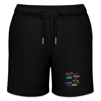 Urlaub Ferien Strand Auszeit Entspannen Palmen - Kinder Organic Joggingshorts Mini Bolter von Stanley/Stella - Schwarz - Vorne