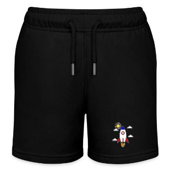 Lancement de l’école fusée vaisseau spatial début scolaire - Short de jogging enfant bio Stanley/Stella - noir - Devant