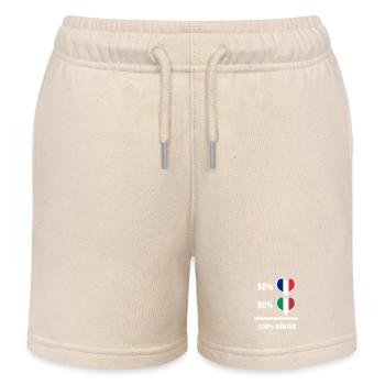 France and Italy 100% Ingenious / Gift - Kids Organic Sweat Shorts by Stanley/Stella - soft Ecru - Front