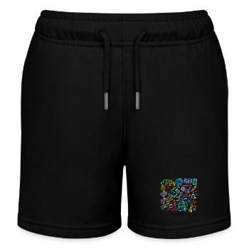Schule Lernen Pauken Schulstart Schulanfang - Kinder Organic Joggingshorts Mini Bolter von Stanley/Stella - Schwarz - Vorne