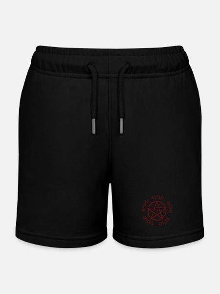 Pentagram muster, futhark, goth, Halloween Outfit - Kinder Organic Joggingshorts Mini Bolter von Stanley/Stella - Schwarz