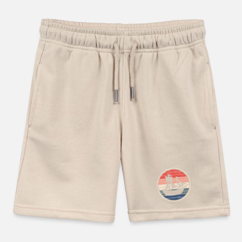 Boat ship sailing ship Kids Organic Sweat Shorts by Stanley/Stella