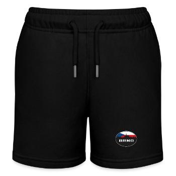 Brno Czechia Skyline Silhouette Tschechische Flagge Reisen - Kinder Organic Joggingshorts Mini Bolter von Stanley/Stella - Schwarz - Vorne