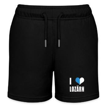 i love Lozärn Luzern Amour coeur Suisse cadeau - Short de jogging enfant bio Stanley/Stella - noir - Devant