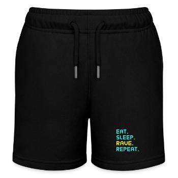Mangez. Dormir. Rave. Répétez. - Short de jogging enfant bio Stanley/Stella - noir - Devant