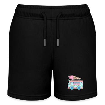 Kids Eiscreme - Kinder Organic Joggingshorts Mini Bolter von Stanley/Stella - Schwarz - Vorne