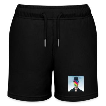 Regenbogen Apfel-Mann - Kinder Organic Joggingshorts Mini Bolter von Stanley/Stella - Schwarz - Vorne