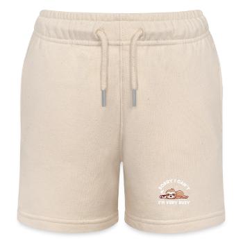 Sorry I Cant Im Very Busy Coffee Sloth - Kids Organic Sweat Shorts by Stanley/Stella - soft Ecru - Front