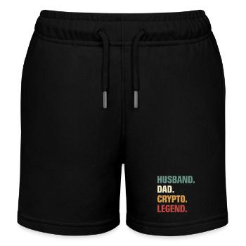 Crypto Papa - Kinder Organic Joggingshorts Mini Bolter von Stanley/Stella - Schwarz - Vorne