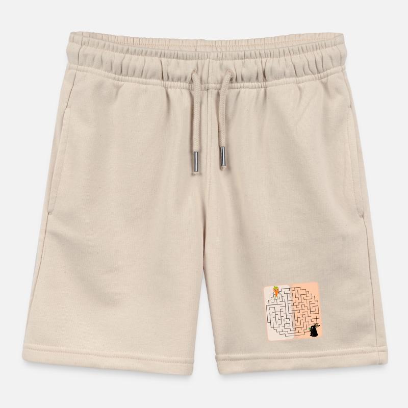Labyrinth Bunny Easter Bunny Kids Organic Sweat Shorts by Stanley/Stella
