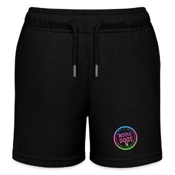 Rescue Dog Search Dog Service Dog Paw - Kids Organic Sweat Shorts by Stanley/Stella - black - Front