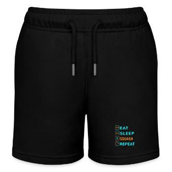 Eat. Sleep. Squash. Repeat Design - Kids Organic Sweat Shorts by Stanley/Stella - black - Front