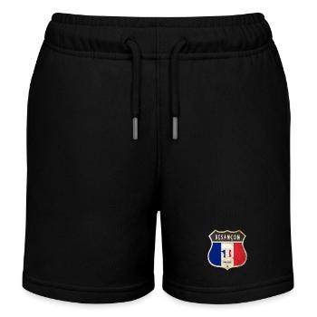 Besançon France Armoiries Drapeaux Design - Short de jogging enfant bio Stanley/Stella - noir - Devant