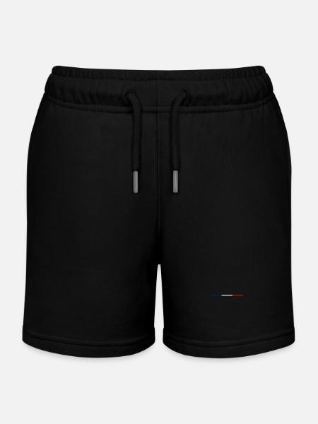 Tricolore en filigrane – Couleurs nationales françaises - Short de jogging enfant bio Stanley/Stella - noir