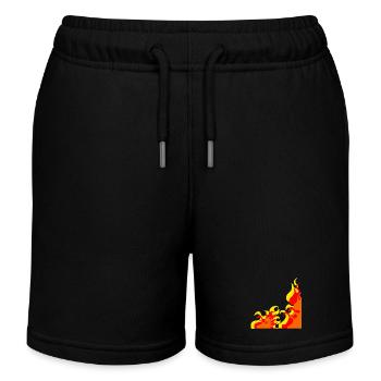 flammen Eckmuster, cooles naturmuster, beliebt - Kinder Organic Joggingshorts Mini Bolter von Stanley/Stella - Schwarz - Vorne