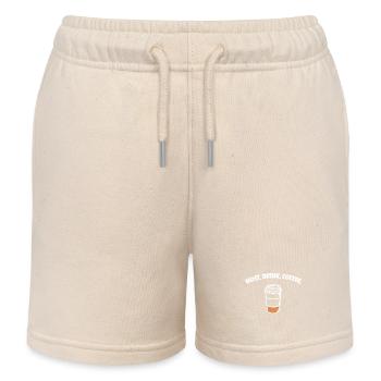 Koffein Kaffeeliebhaber Kaffee Trinken Statement - Kinder Organic Joggingshorts Mini Bolter von Stanley/Stella - Natur - Vorne