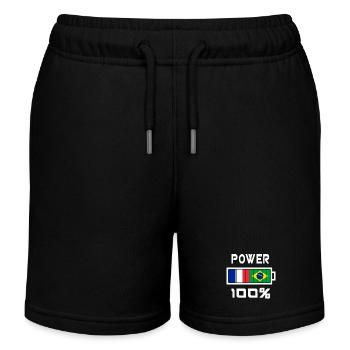 Le Brésil et la France alimentent 100% - Short de jogging enfant bio Stanley/Stella - noir - Devant