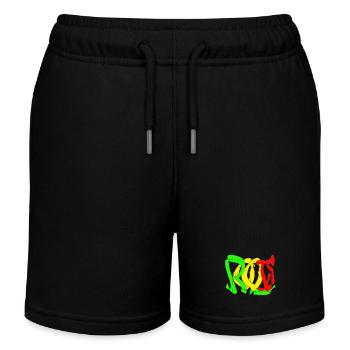 Rasta Farbblock Muster - Kinder Organic Joggingshorts Mini Bolter von Stanley/Stella - Schwarz - Vorne