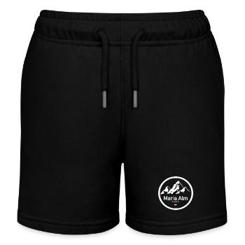 Maria Alm Bergpanorama Logo - Kinder Organic Joggingshorts Mini Bolter von Stanley/Stella - Schwarz - Vorne