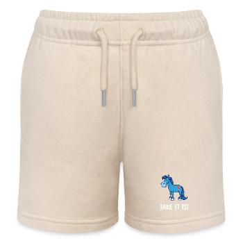 Herz Pferde Pony Lustig Statement Islandpferde - Kinder Organic Joggingshorts Mini Bolter von Stanley/Stella - Natur - Vorne