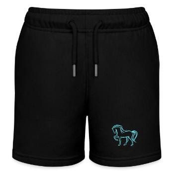 Chevaux islandais Poulains Chevaux Amour des chevaux Fan de chevaux - Short de jogging enfant bio Stanley/Stella - noir - Devant